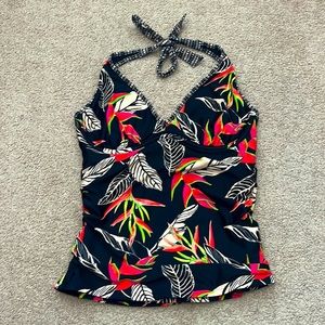 Athleta Floral Halter Top Tankini Top